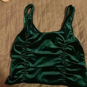 Velvet green crop top